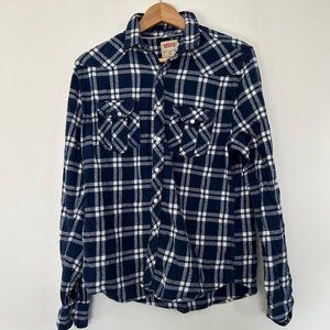Levi's Pearl Button Snap Flannel Plaid Medium